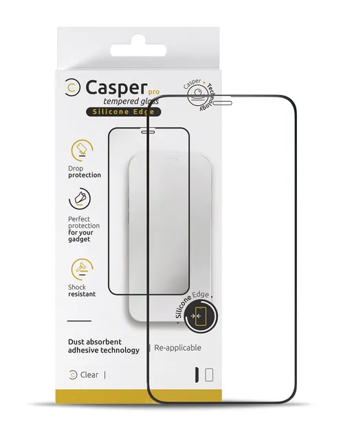 Ochranné sklo Casper Pro (silikonové) pro iPhone 15 Plus / 16 Plus (v krabičce) (průhledné)