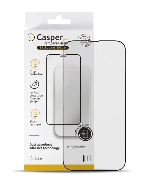 Ochranné sklo Casper Pro (silikonové) pro iPhone 15 Pro Max (v krabičce) (průhledné)