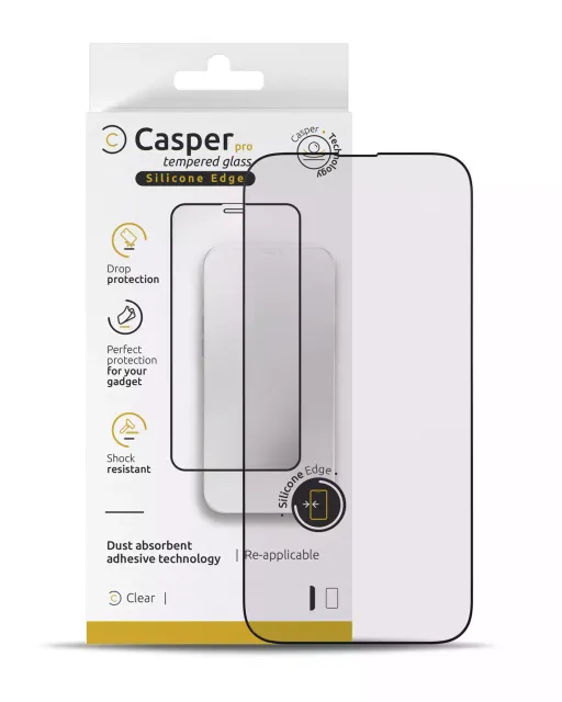 Ochranné sklo Casper Pro (silikonové) pro iPhone 16 Pro / 17 / 17 Pro / 18 Pro (v krabičce) (průhledné)