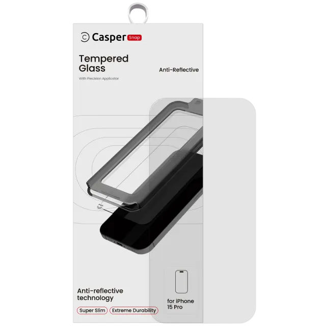 Ochranné sklo Casper Snap pro iPhone 15 Pro (v krabičce) (antireflexní)