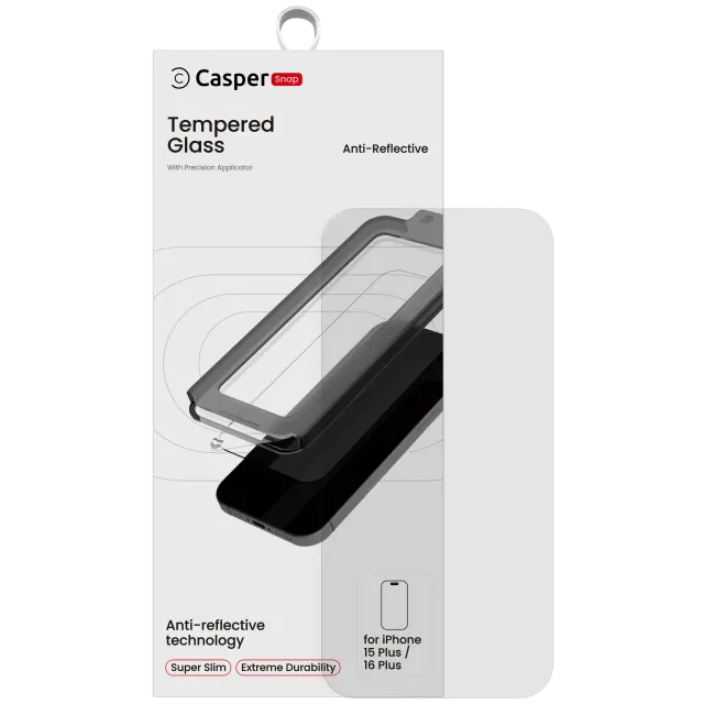 Ochranné sklo Casper Snap pro iPhone 15 Plus / 16 Plus (v krabičce) (antireflexní)