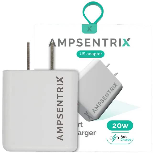AmpSentrix 20W Dual-Port (USB-C + USB-A)