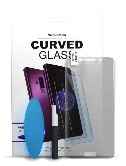 UV tvrzený sklo s lepidlo pro Samsung Galaxy S6 Edge (nekoliduje s krytem)
