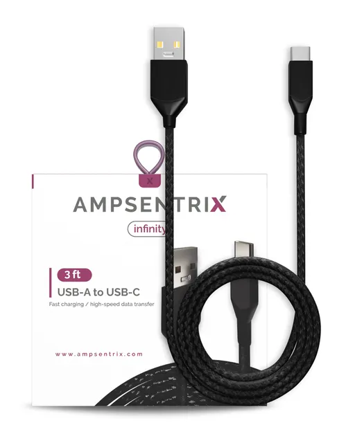 Kabel USB Type C na USB Type A (1 m / 3 ft) (AmpSentrix Infinity) (černá)