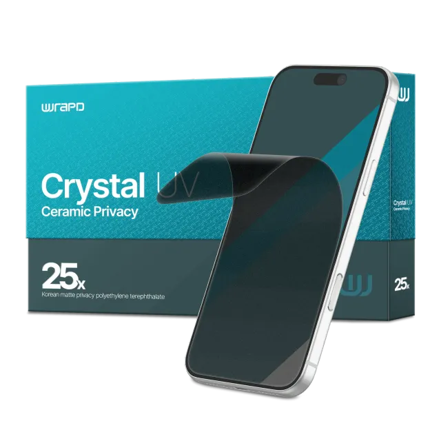 Wrapd krystal UV - UV PET displej ochrana fólie (balení 25 ks) (Matte Privacy)