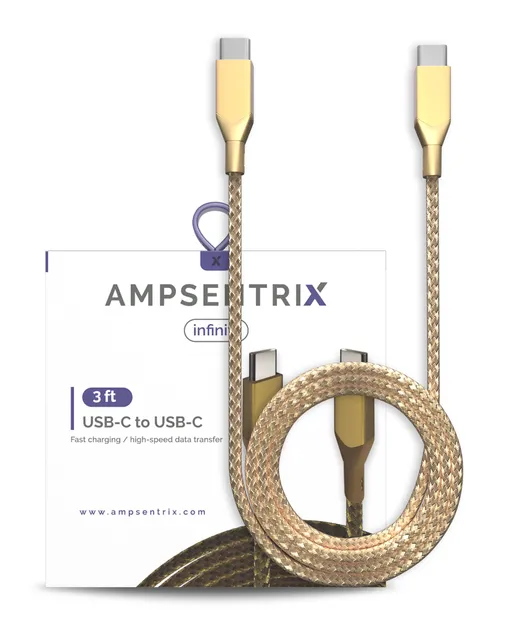 Kabel USB Type C na USB Type C (1 m / 3 ft) (AmpSentrix Infinity) (zlatá)