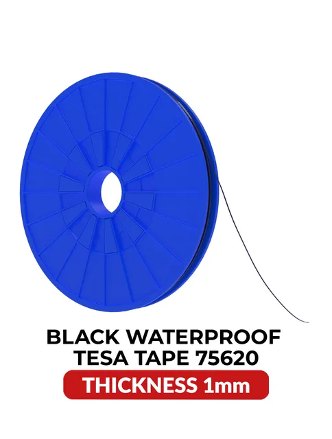 Oboustranný Acrylic vodotěsný černý páska (1MM x 25M) (Tesa Model # 75620)