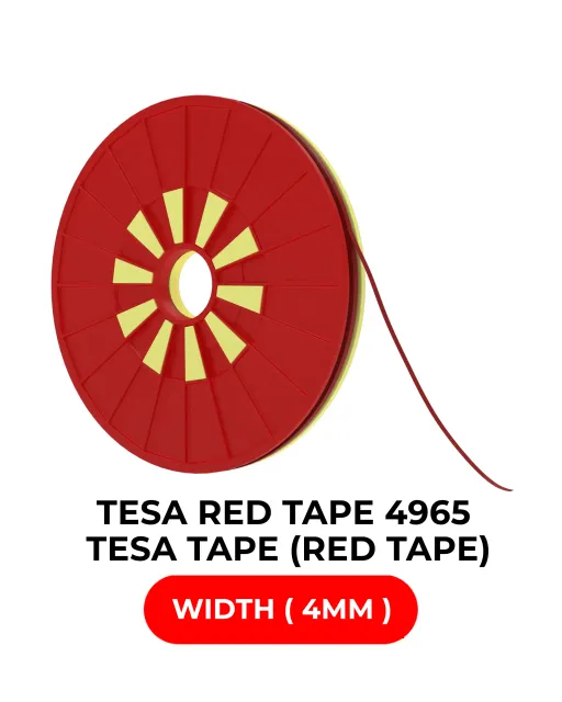 Oboustranný Polyester červený páska (4MM X 25M) (Tesa Model # 4965)