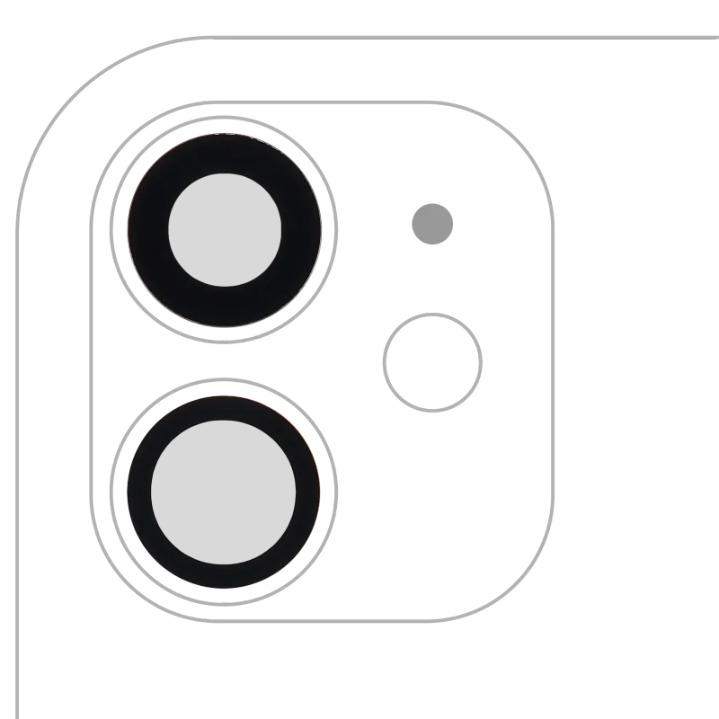 Sklíčko zadní kamery (jen sklo) s lepením pro iPhone 11 (sada 2 ks) (Premium) (pravý safír)
