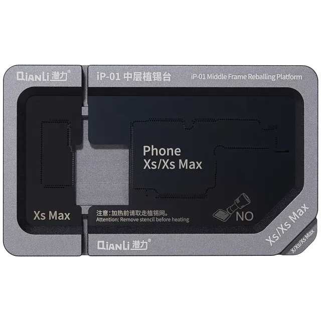 Kovový střední rám Reballing platforma (IP-01) pro iPhone X / XS / XS Max (Qianli)