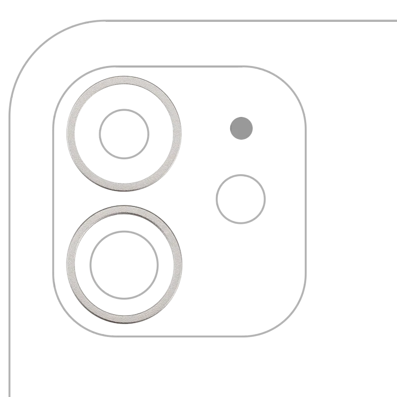 Samotný rámeček sklíčka zadní kamery pro iPhone 11 / 12 / 12 mini (sada 2 ks) (bílá)