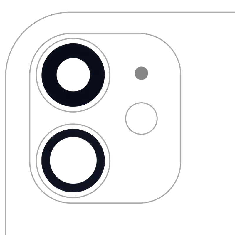 Sklíčko zadní kamery (jen sklo) s lepením pro iPhone 11 (sada 2 ks) (pravý safír) (Premium) (balení 10 ks)