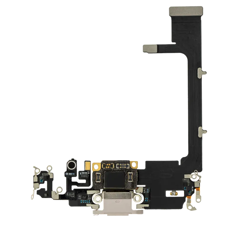 Flex kabel nabíjecího konektoru s deskou pro iPhone 11 Pro (Aftermarket Plus) (stříbrná)