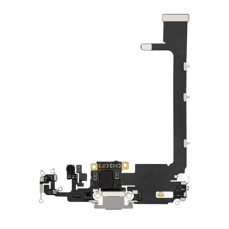 Flex kabel nabíjecího konektoru s deskou pro iPhone 11 Pro Max (Premium) (stříbrná)