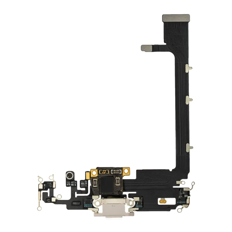 Flex kabel nabíjecího konektoru s deskou pro iPhone 11 Pro Max (Aftermarket Plus) (stříbrná)