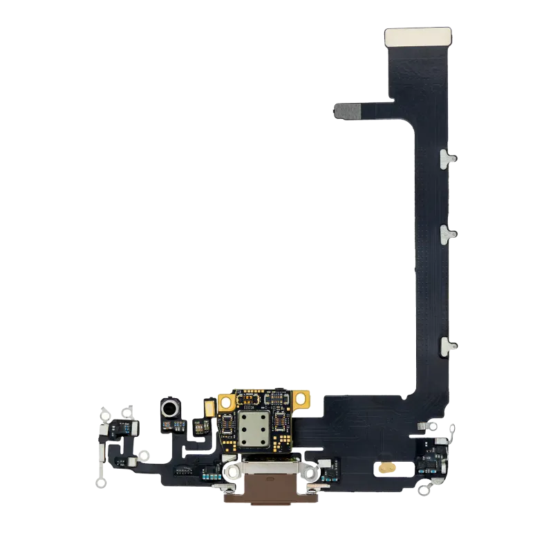 Flex kabel nabíjecího konektoru s deskou pro iPhone 11 Pro Max (Aftermarket Plus) (zlatá)