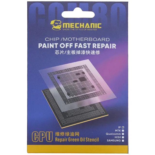 Šablona pro reballing CPU Repair Green Oil (A8 - A18 Pro) pro iPhone 6-16 (řada) (COM80) (Mechanic)