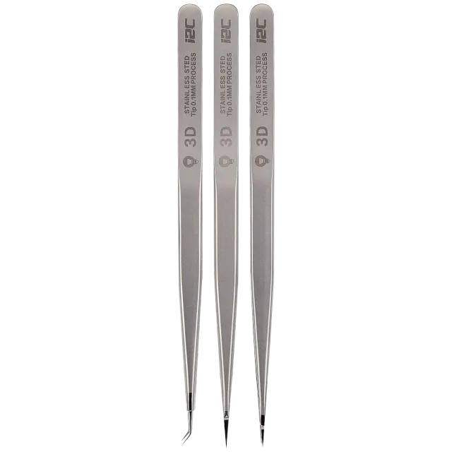 NS02 / NS03 / NS04 Super Hard Alloy 3D pinzeta sada (sada 3 ks) (I2C)