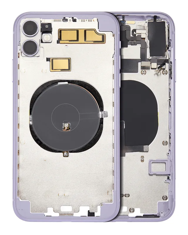 Zadní kryt (housing) s drobnými součástkami (předinstalováno) (Without Back Cover) pro iPhone 11 (fialová)