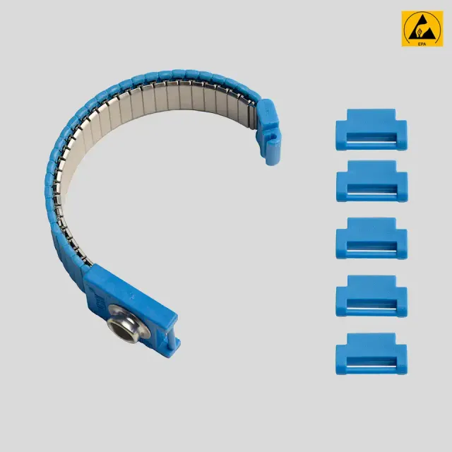 Adjustable Stainless ocelový Wrist Strap s 10mm stud (ESD-Safe)