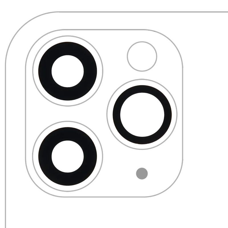Sklíčko zadní kamery (jen sklo) s lepením pro iPhone 11 Pro / Pro Max (sada 3 ks) (Premium) (pravý safír)