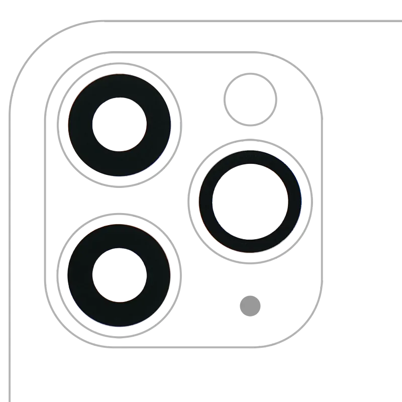 Sklíčko zadní kamery (jen sklo) s lepením pro iPhone 11 Pro / Pro Max (sada 3 ks) (pravý safír) (Premium) (balení 10 ks)