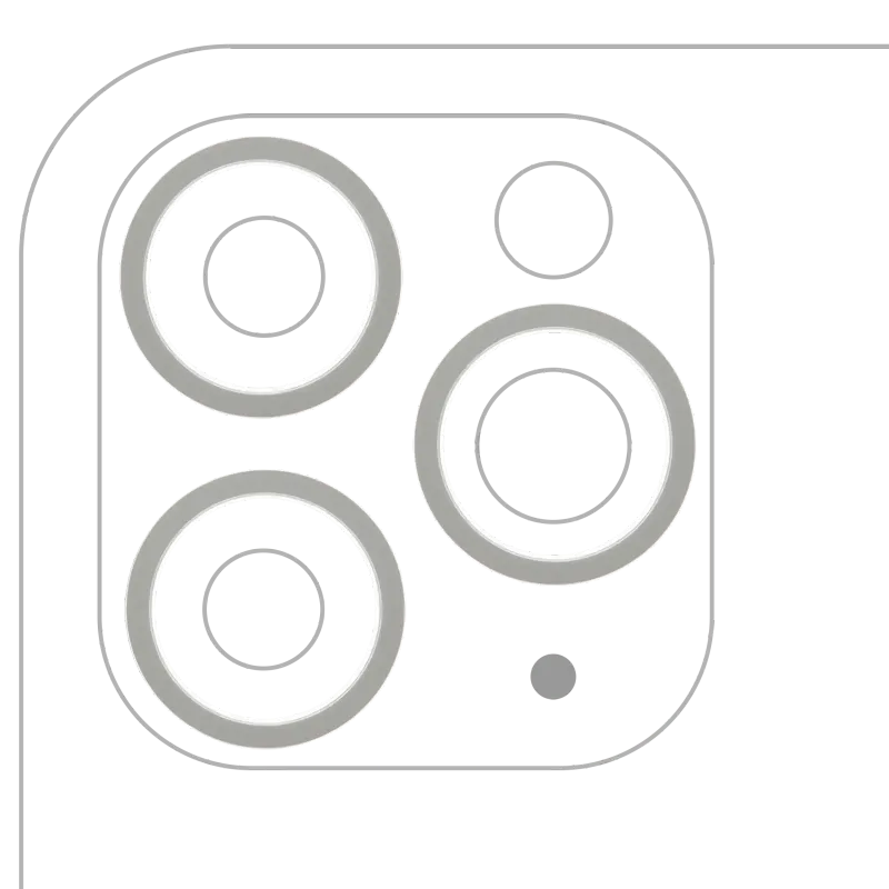 Samotný rámeček sklíčka zadní kamery pro iPhone 11 Pro / 11 Pro Max (stříbrná) (sada 3 ks) (balení 10 ks)