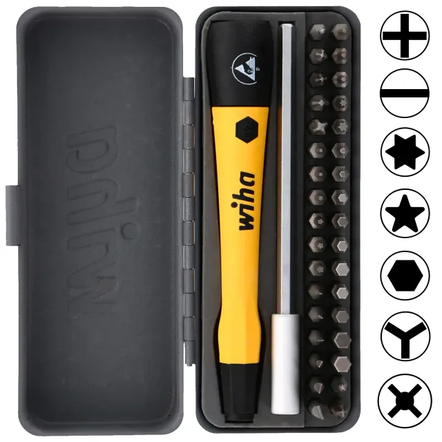 36 kus GoBox Electronics ESD Precision Micro Bit šroubovák sada (75979) (Wiha)
