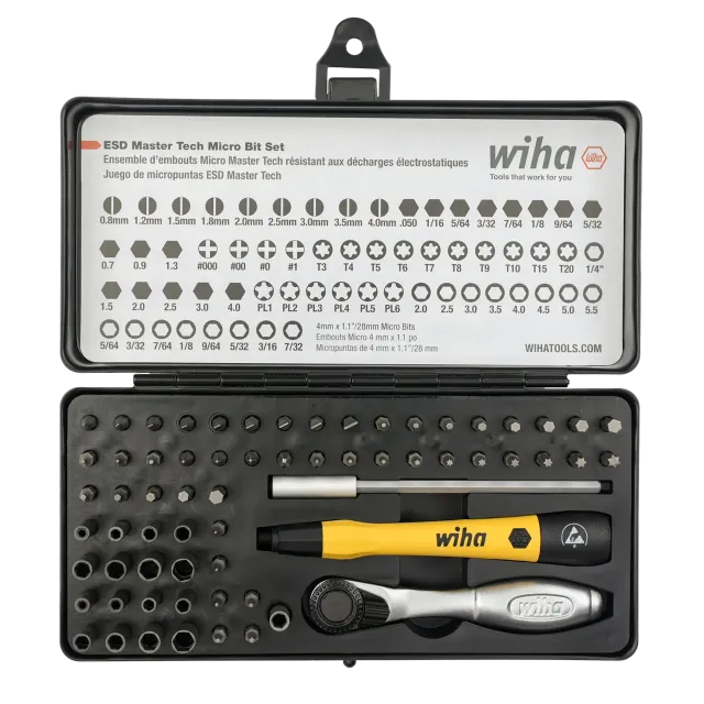 65 kus ESD Safe Master Technician Ratchet a MicroBit sada (Wiha)