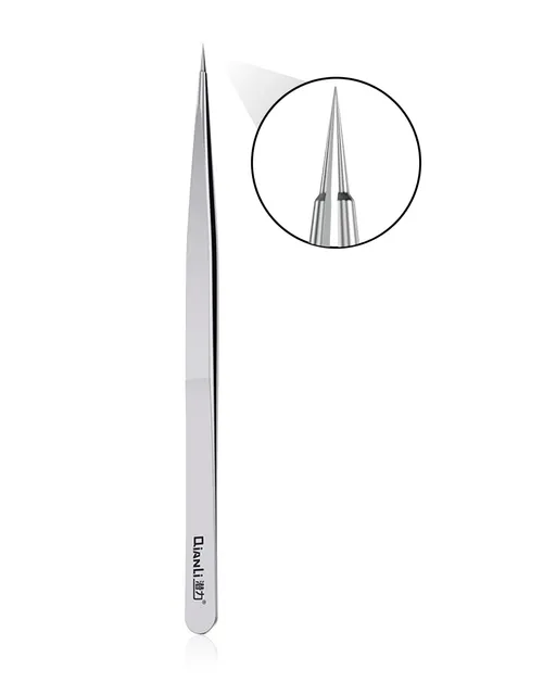 INeeZy Handmade Non-Magnetic Stainless pinzeta (Silver - Thin) (Qianli)