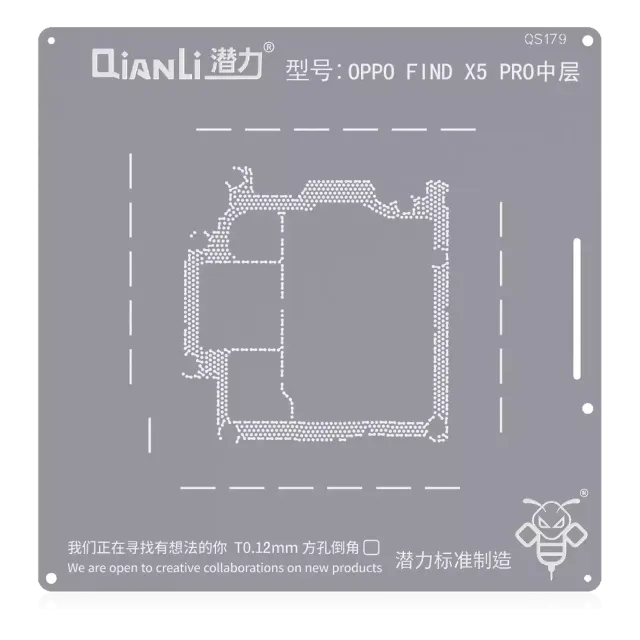 Šablona pro reballing Bumblebee (QS179) pro OPPO Find X5 Pro Middle Frame (Qianli)