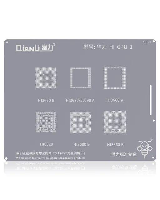 Šablona pro reballing Bumblebee (QS169) pro Xiaomi 12 / 12 Pro / Honor Magic V / Realme GT2 Pro / Vivo IQ009 / 9 Pro (SM8450) CPU Universal (řada) (Qianli)
