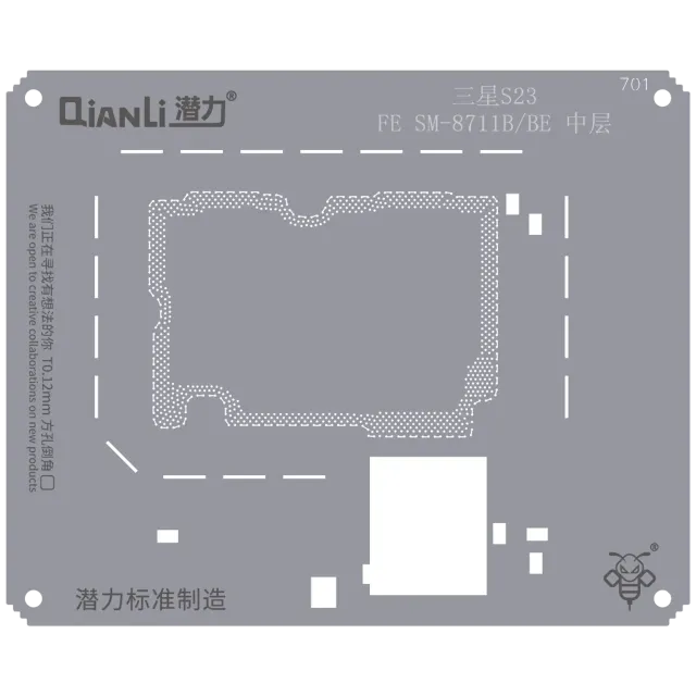 Šablona pro reballing Bumblebee (QS701) pro Samsung S23 FE SM-8711B/BE Middle Layer (Qianli)
