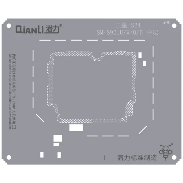 Šablona pro reballing Bumblebee (QS698) pro Samsung S24 SM-S921U/W/0/D Middle Layer (Qianli)