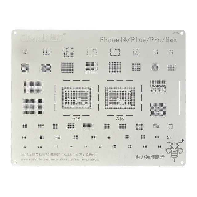 Šablona pro reballing Bumblebee (QS209) pro iPhone 14 / iPhone 14 Plus / iPhone 14 Pro / iPhone 14 Pro Max (Qianli)