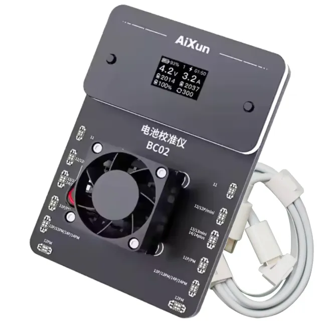 BC02 baterie kalibrátor dvojitý Channel baterie Health Calibration pro iPhone 11-14 (řada) (Aixun) (110 V, americká verze)