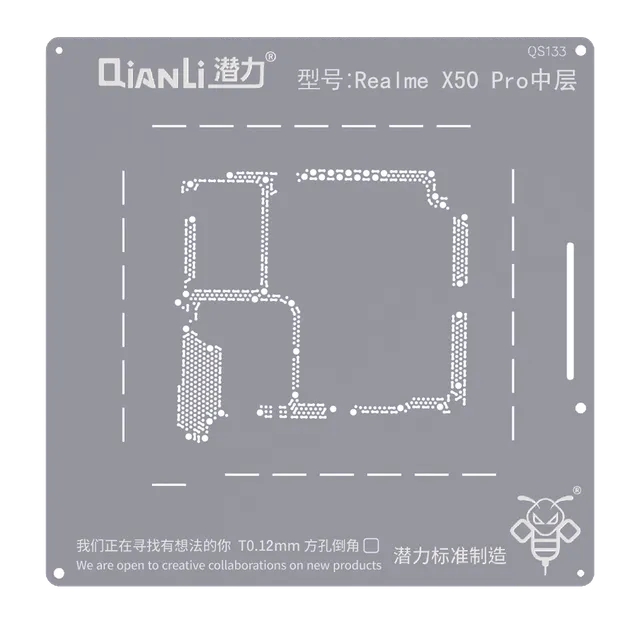 Šablona pro reballing Bumblebee (QS133) pro Realme X50 Pro Middle Layered (Qianli)
