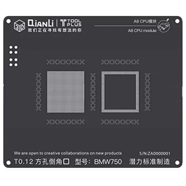 Šablona pro reballing A8 6G BMW750 iBlack (3D) (Qianli)
