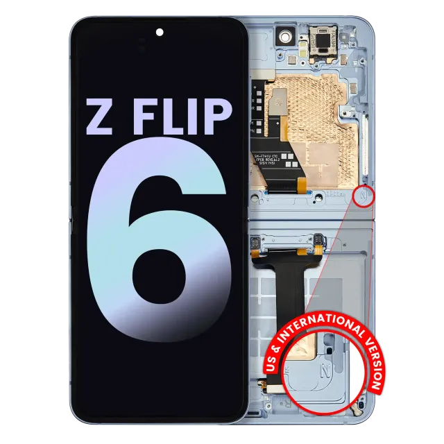 Vnitřní OLED s rámečkem pro Samsung Galaxy Z Flip 6 5G (US & International) (Service Pack) (modrá)