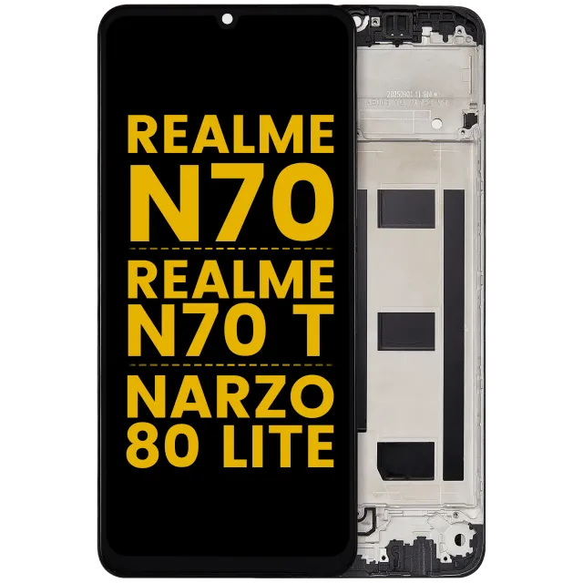 LCD displej s rámečkem pro Realme Note 70 / Note 70 T / Narzo 80 Lite (repasovaný) (všechny barvy)