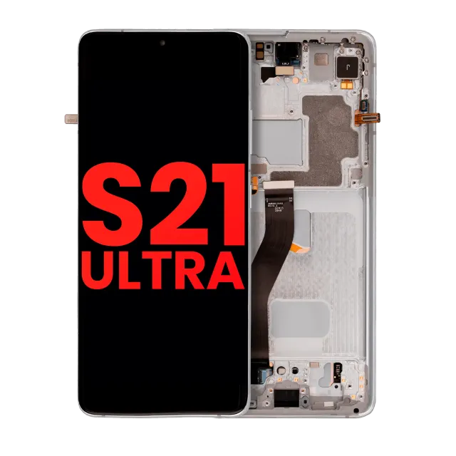 OLED displej s rámečkem pro Samsung Galaxy S21 Ultra 5G (Aftermarket Plus) (Phantom Silver)