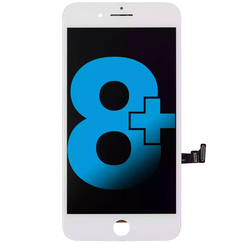 LCD displej s ocelovou deskou pro iPhone 8 Plus (Aftermarket: AQ7) (bílá)