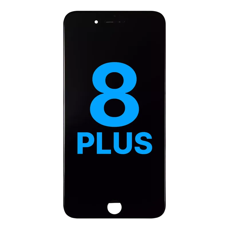 LCD displej s ocelovou deskou pro iPhone 8 Plus (Aftermarket: AQ7) (černá)