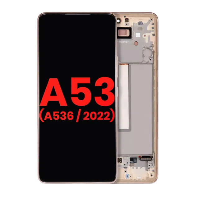 OLED displej s rámečkem pro Samsung Galaxy A53 5G (6.46") (A536 / 2022) (Aftermarket Plus) (Peach)