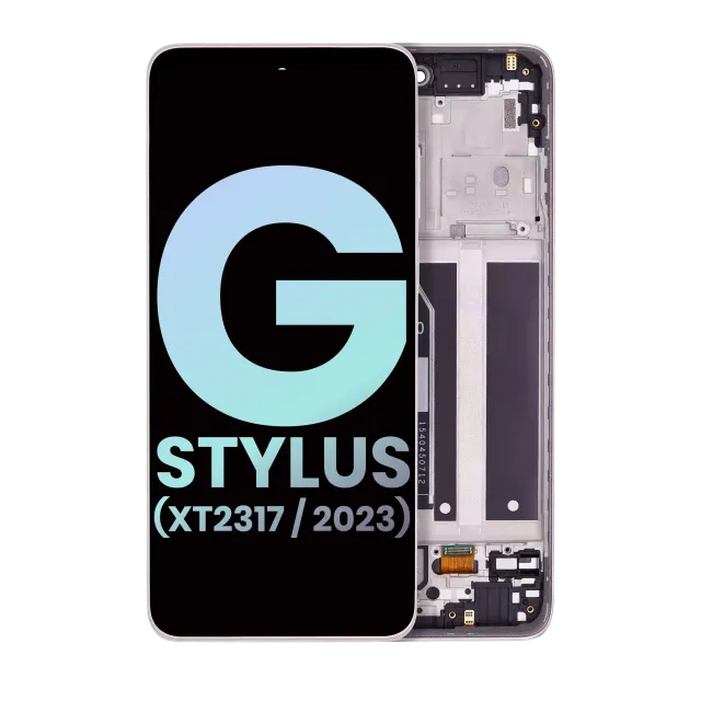 LCD displej s rámečkem pro Motorola Moto G Stylus 4G (XT2317 / 2023) (originál OEM) (růžová)