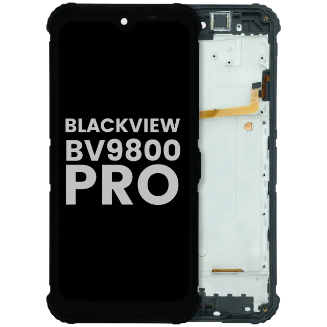 LCD displej s rámečkem pro Blackview BV9800 Pro (originál z vyřazeného zařízení, stav A) (černá)