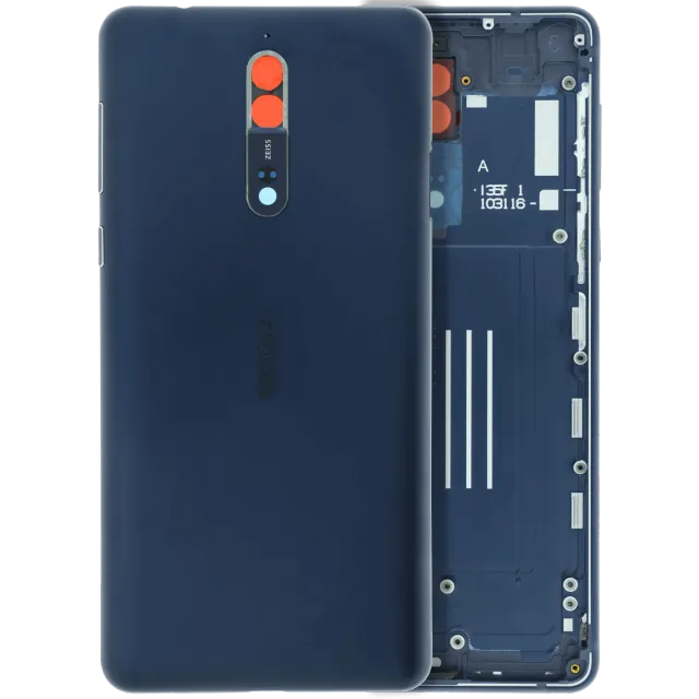 Zadní sklo pro Nokia 8 (originál OEM) (modrá)
