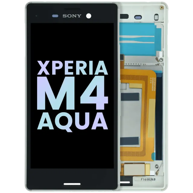 LCD displej s rámečkem pro Sony Xperia M4 Aqua (Genuine) (bílá)