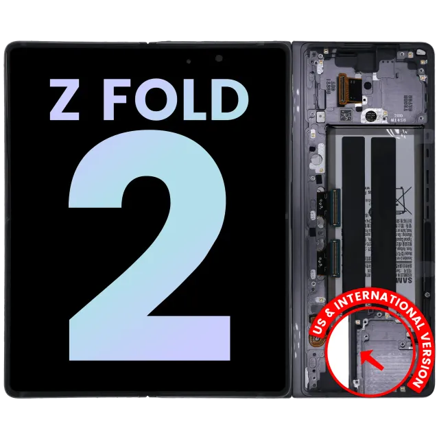 Vnitřní OLED s rámečkem pro Samsung Galaxy Z Fold 2 5G (US & International) (Service Pack) (Mystic Gray)