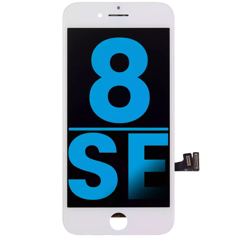 LCD displej s ocelovou deskou pro iPhone 8 / SE (2020 / 2022) (Aftermarket: AQ7) (bílá)